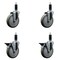 Service Caster 5'' Gray Poly Wheel Swivel 1-1/8'' Expanding Stem Caster Set 2 Brakes, 4PK SCC-EX20S514-PPUB-2-PLB-2-118 - alternate 1